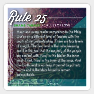 40 RULES OF LOVE - 25 Sticker